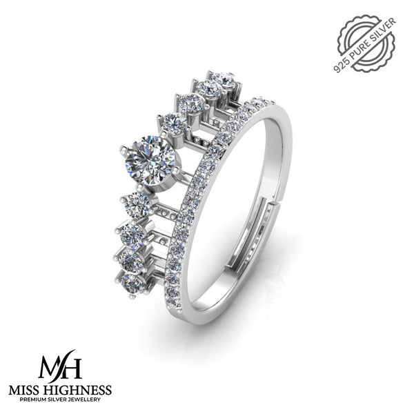 925 Pure Starling Silver Elizabeth's Crown Special Ring for Ladies