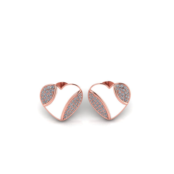 Heart Shape Rose Gold Silver Earring