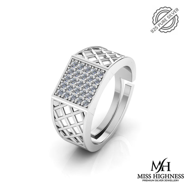 Pure 925 Sterling Silver Band Regular Ring for Men With Certificate of Authenticity and 925 Stamp