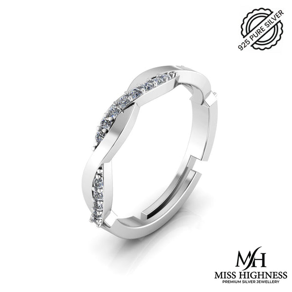 Pure 925 Silver Twisted Vine Ring for Women