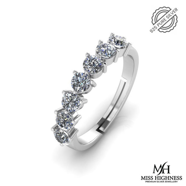 925 Sterling Silver Diamond studded minimal Ring for Women and Girls