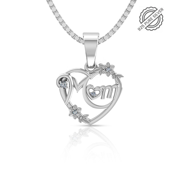 925 Pure Silver Pretty Mom's Heart Pendant