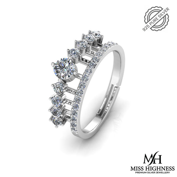 925 Pure Starling Silver Elizabeth's Crown Special Ring for Ladies