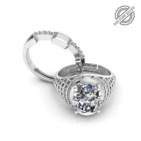 Pure 925 Silver Glamira Jonasia Minimal Zircon Couple's Ring