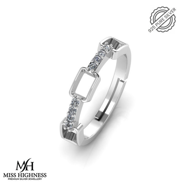 925 Sterling Silver minimal zircon diamond Ring