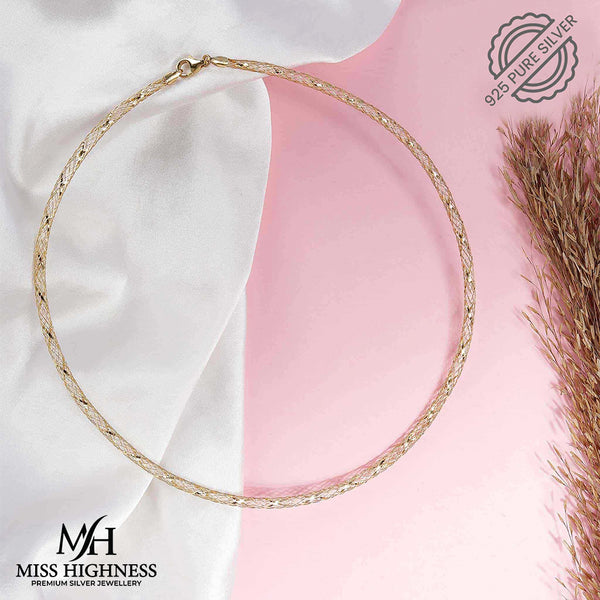 Gold Plated silver choker necklace