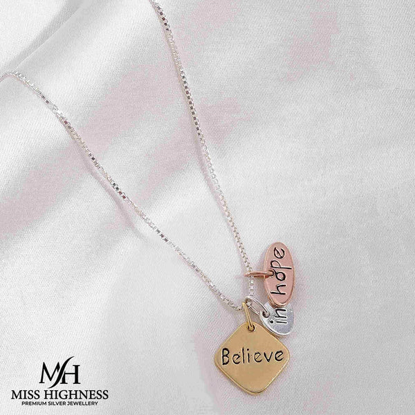 Believe in hope silver Necklace