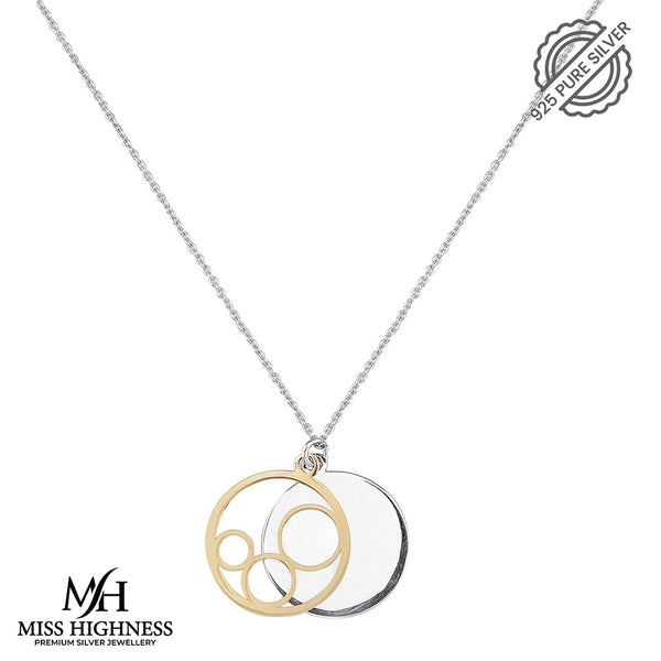 Silver Circular Shaped Pendant Necklace