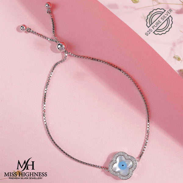 Pure 925 Silver Evil Eye Bracelet